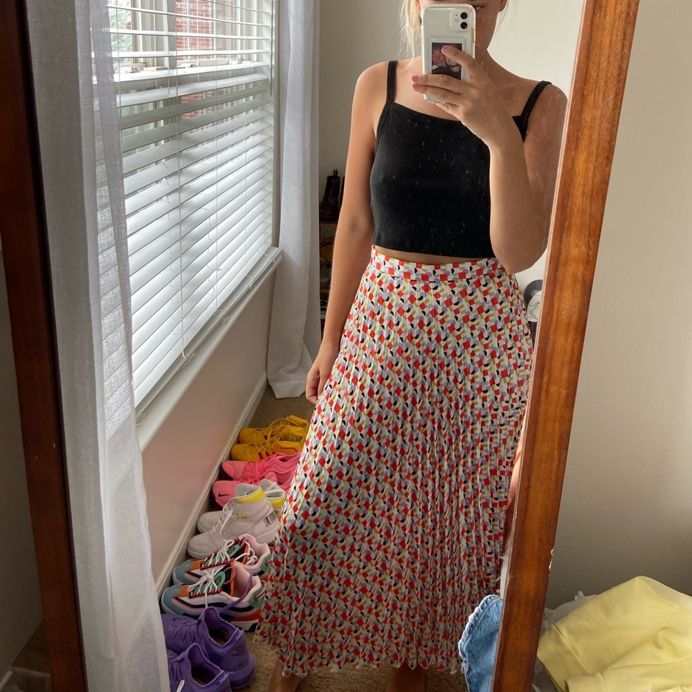 Zara geometric multicolored print skirt Size M - Picture 2 of 5